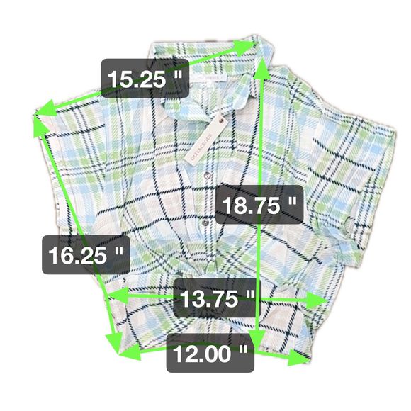 NWOT* Olivaceous Twist Front Crop Plaid Collared Shirt - Women's Large - Picture 5 of 5